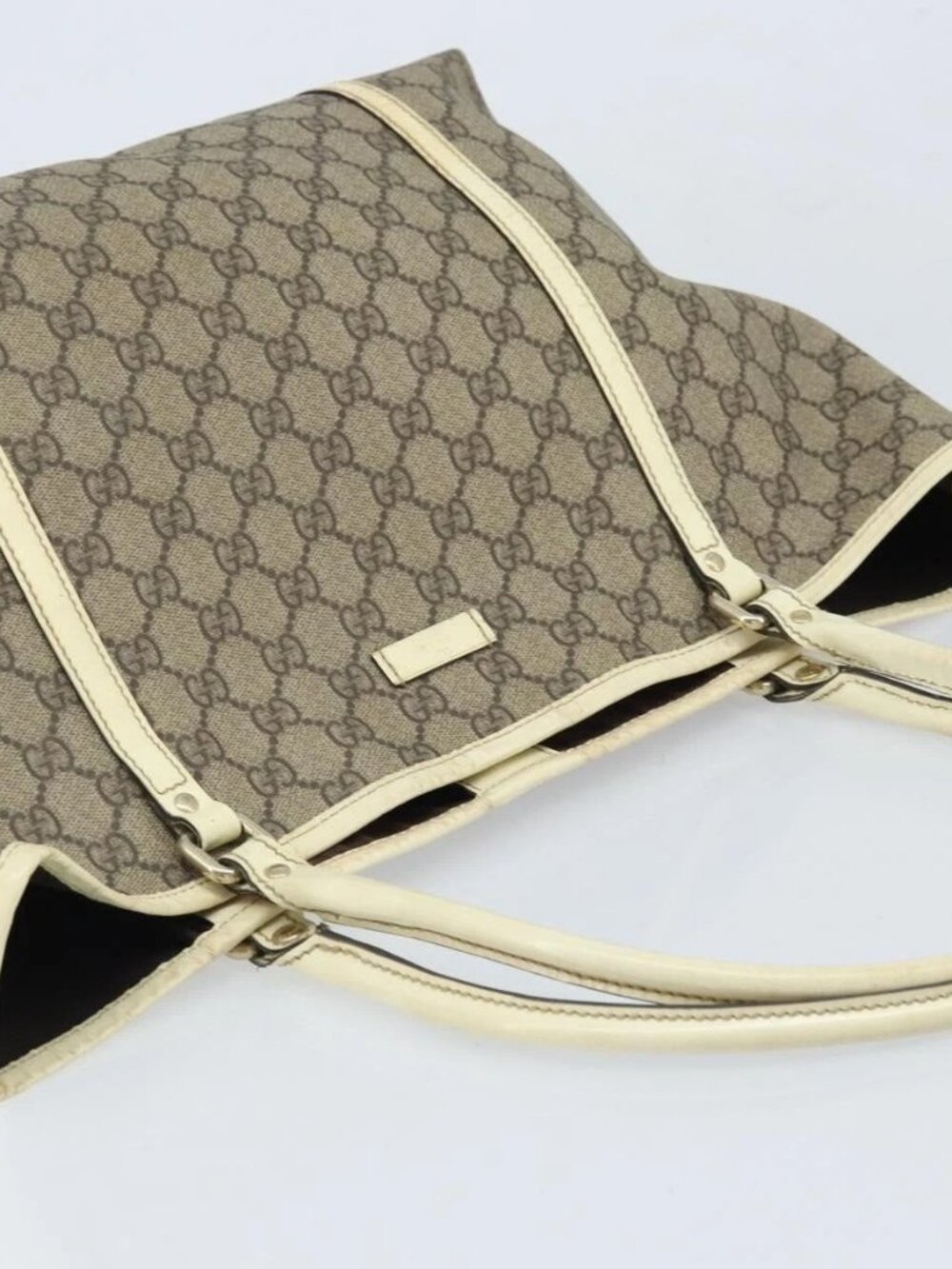 GUCCI GG Supreme Tote Bag PVC Beige Gold 197953 Auth ka2787 - Picture 6 of 15